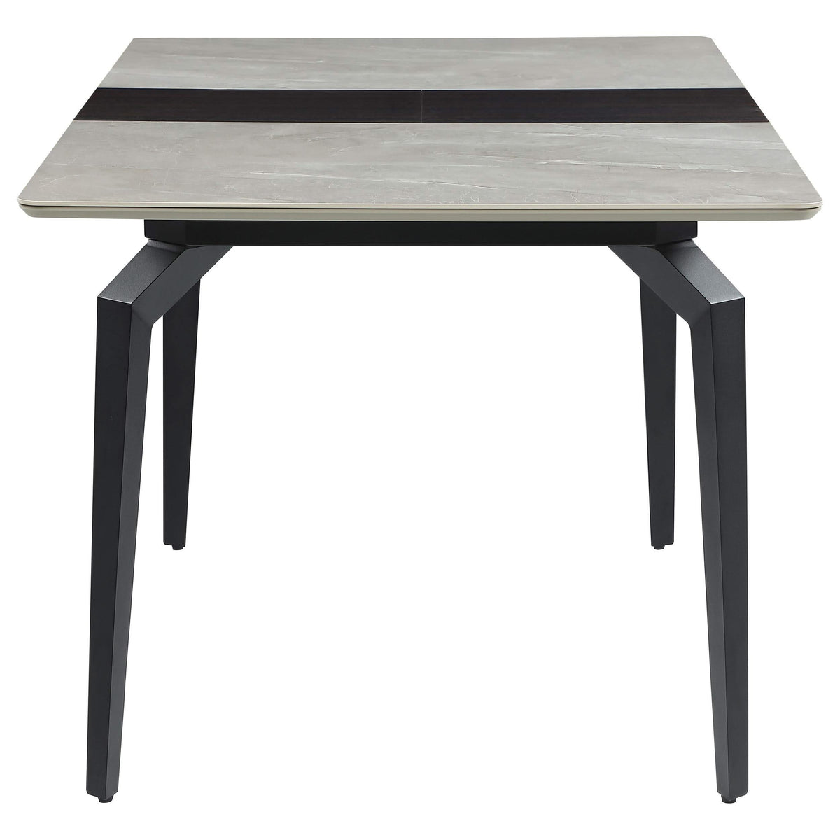 Mesa de comedor extensible rectangular Mina de 65 pulgadas de cerámica gris