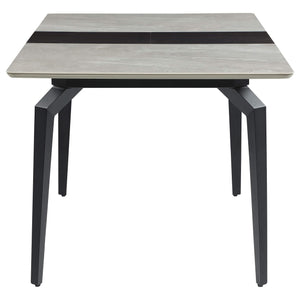 Mesa de comedor extensible rectangular Mina de 65 pulgadas de cerámica gris