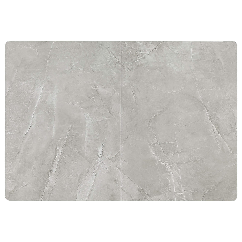 Mesa de comedor extensible rectangular Mina de 65 pulgadas de cerámica gris