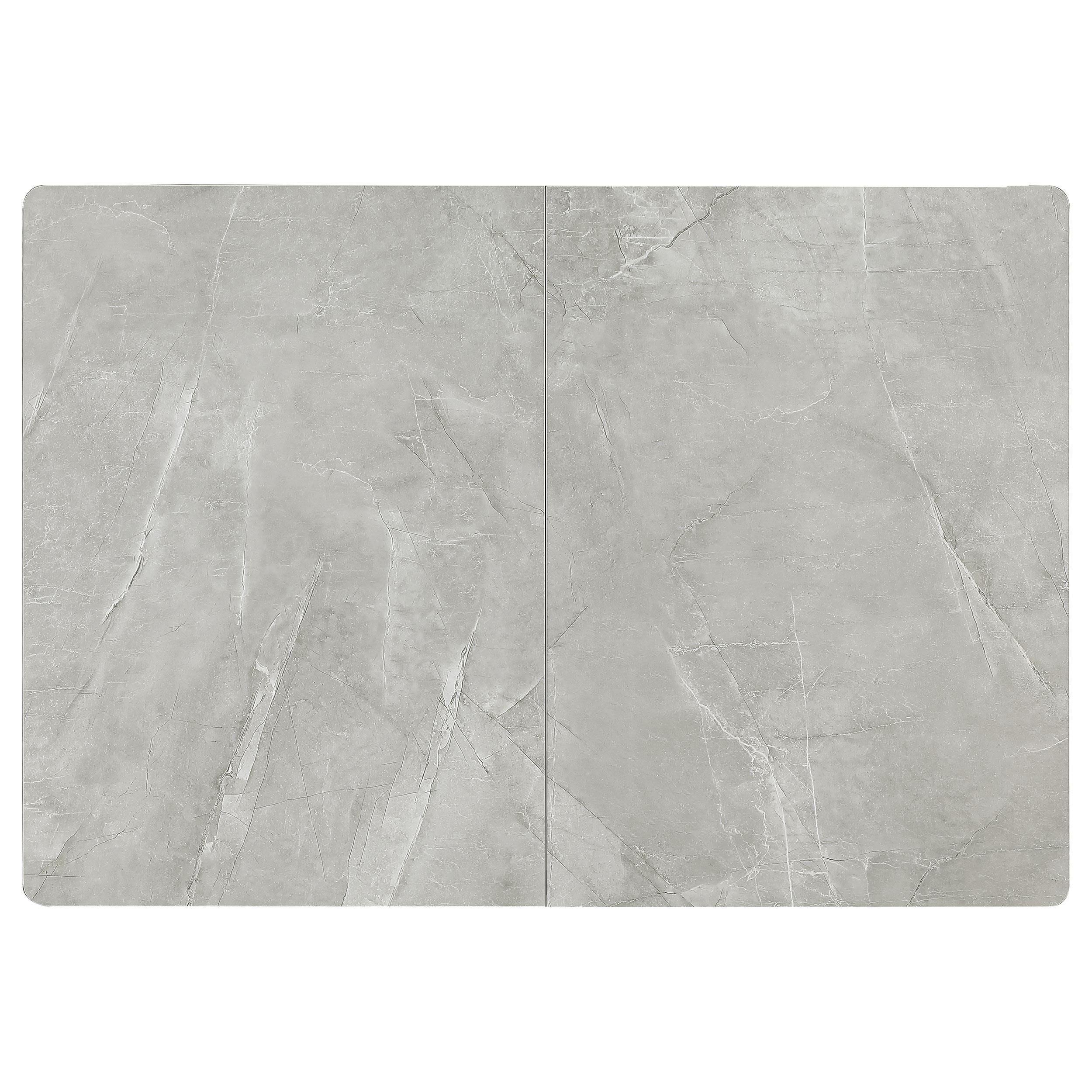 Mina Rectangular 65-inch Extension Dining Table Grey Ceramic