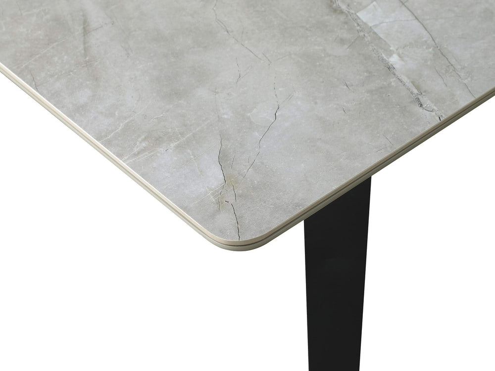 Mesa de comedor extensible rectangular Mina de 65 pulgadas de cerámica gris