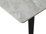 Mesa de comedor extensible rectangular Mina de 65 pulgadas de cerámica gris