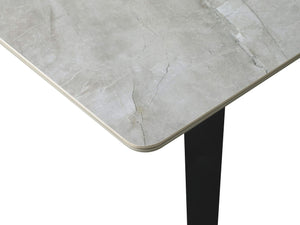 Mesa de comedor extensible rectangular Mina de 65 pulgadas de cerámica gris