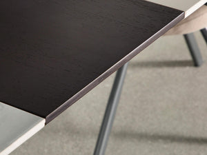 Mesa de comedor extensible rectangular Mina de 65 pulgadas de cerámica gris