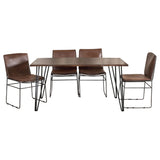 Juego de mesa de comedor rectangular Topeka de 5 piezas en color mango y cacao