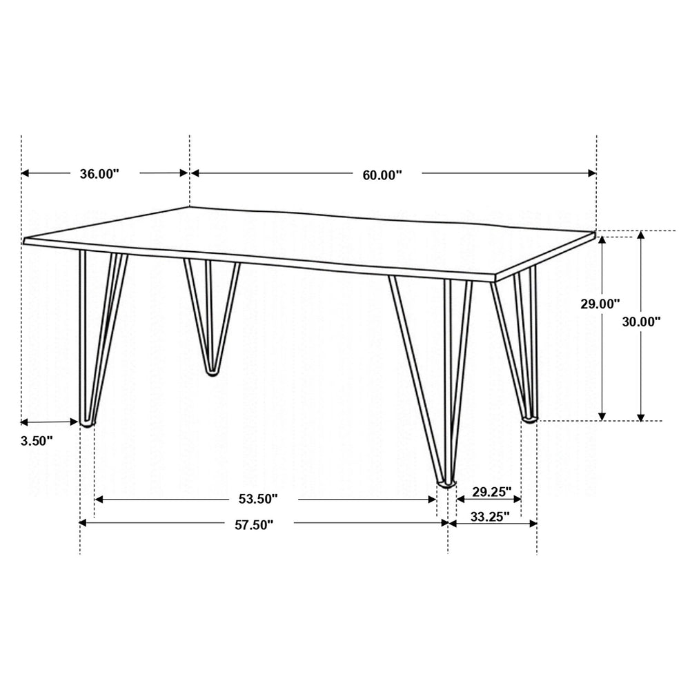Juego de mesa de comedor rectangular Topeka de 5 piezas en color mango y cacao