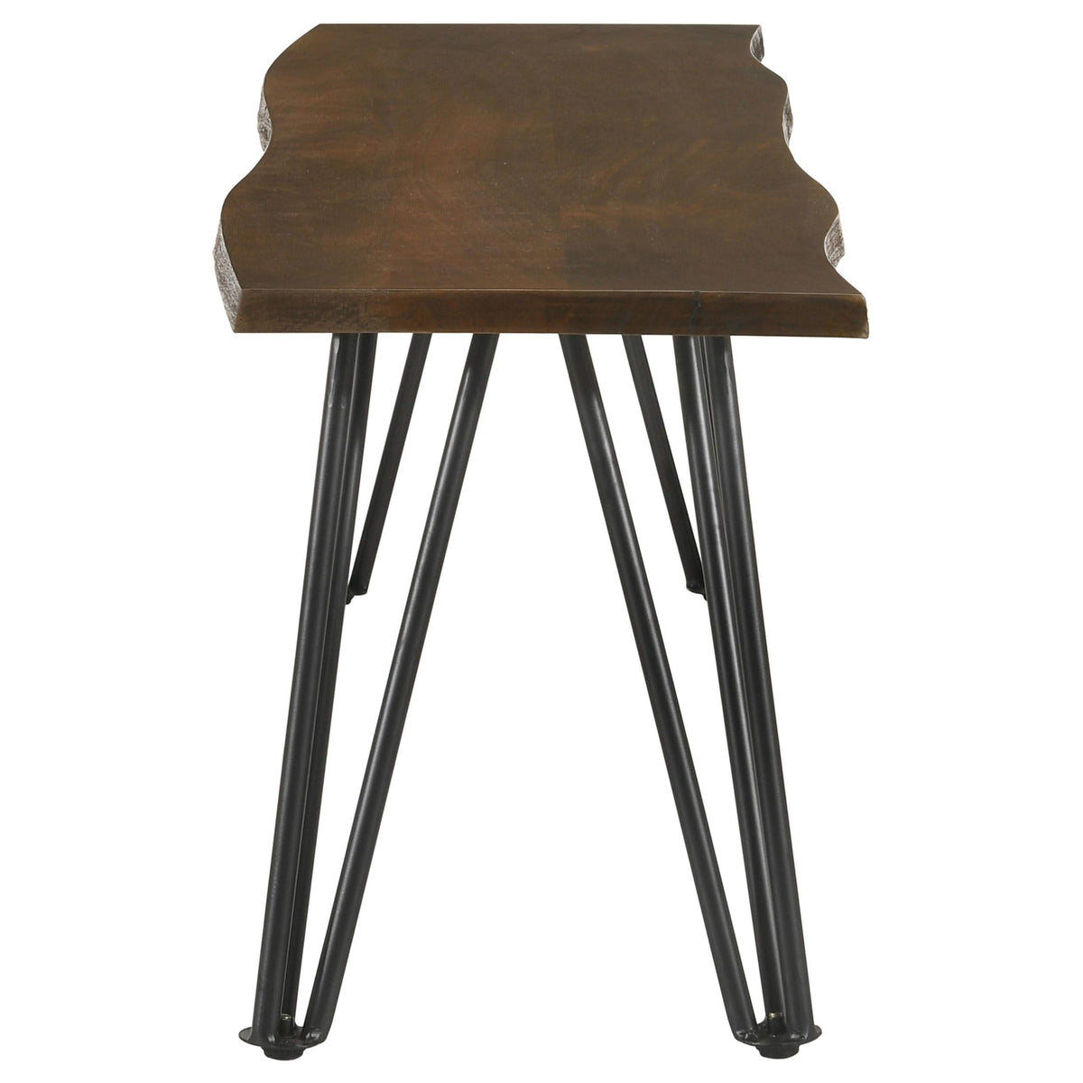 Banco de comedor de madera Topeka Live Edge color mango y cacao