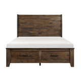 Queen Sleigh Platform Bed with Footboard Storage