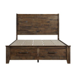 Queen Sleigh Platform Bed with Footboard Storage