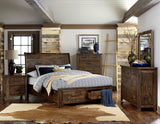 Queen Sleigh Platform Bed with Footboard Storage