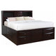 Cama con estantería de almacenamiento Phoenix Wood California King color capuchino