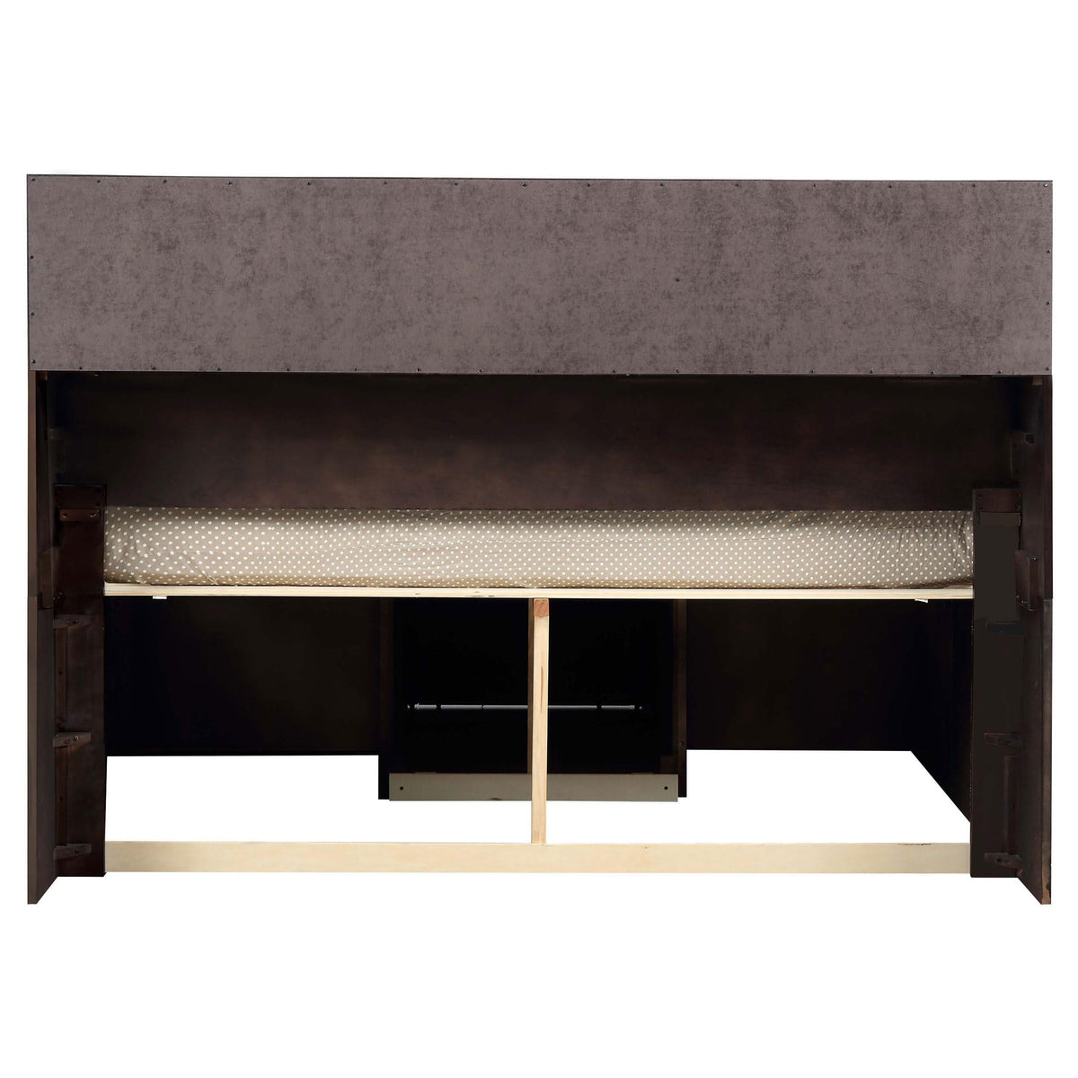 Cama con estantería de almacenamiento Phoenix Wood California King color capuchino