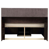 Cama con estantería de almacenamiento Phoenix Wood California King color capuchino