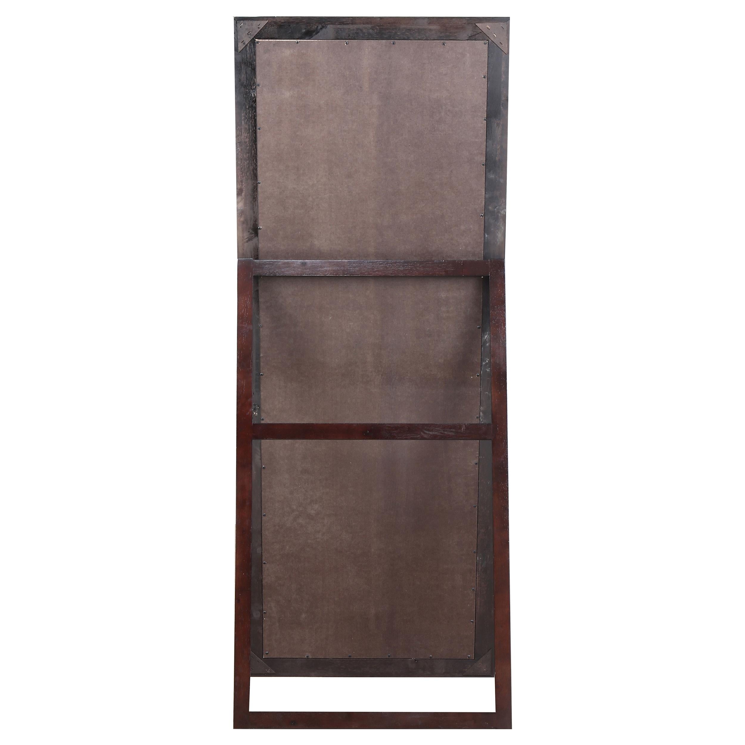 Phoenix 30 x 76 Inch Wood Framed Standing Mirror Cappuccino