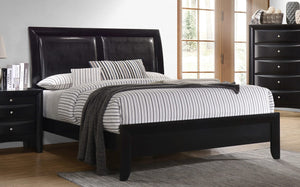 Cama Briana Wood California King con paneles en color negro