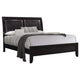 Cama Briana Wood California King con paneles en color negro