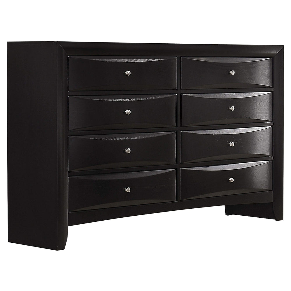 Juego de dormitorio Briana Queen de 5 piezas, color negro