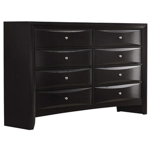 Juego de dormitorio Briana Queen de 5 piezas, color negro