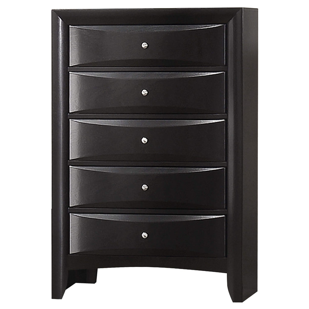 Juego de dormitorio Briana Queen de 5 piezas, color negro
