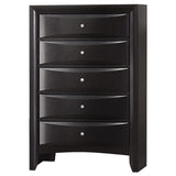 Juego de dormitorio Briana Queen de 5 piezas, color negro