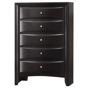 Juego de dormitorio Briana Queen de 5 piezas, color negro