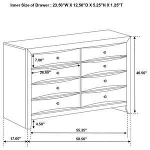 Juego de dormitorio Briana Queen de 5 piezas, color negro