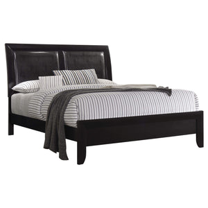 Cama Queen Briana Wood con paneles negros