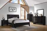 Cama Queen Briana Wood con paneles negros