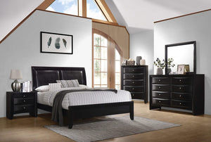 Cama Queen Briana Wood con paneles negros