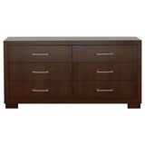 Juego de dormitorio Jessica de 5 piezas Eastern King LED Cappuccino