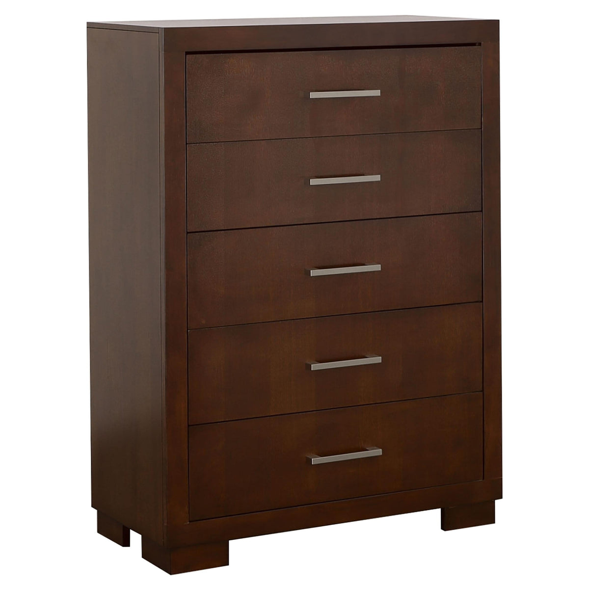 Juego de dormitorio Jessica de 5 piezas Eastern King LED Cappuccino