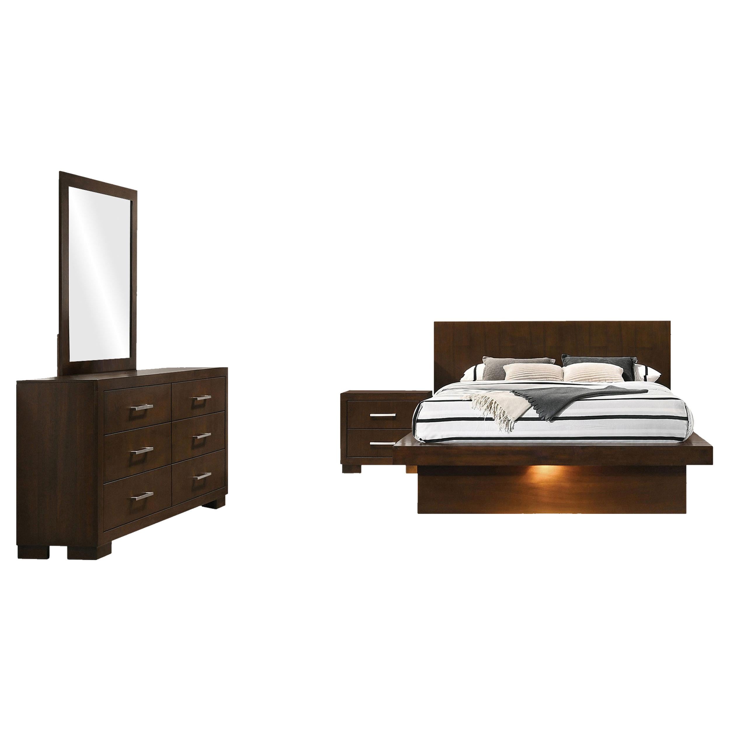 Jessica 4-piece California King LED Bedroom Set Cappuccino