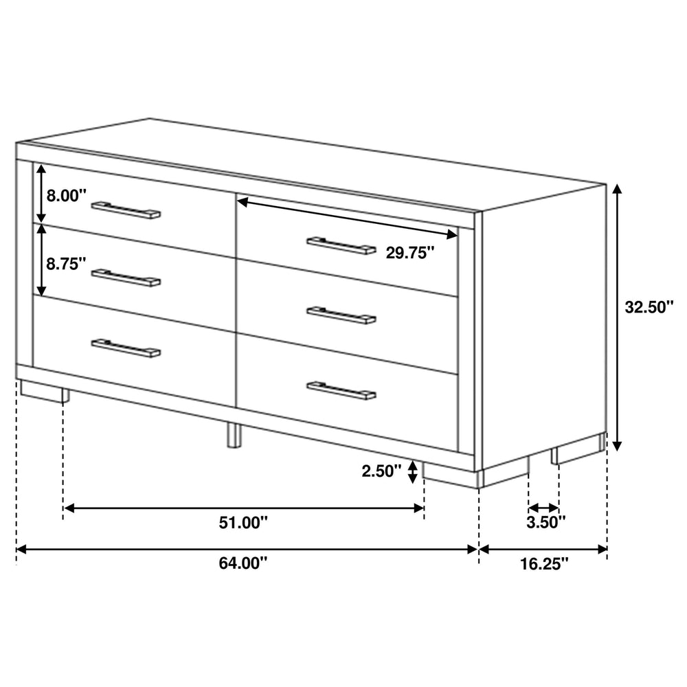 Juego de dormitorio Jessica California King LED de 4 piezas Capuchino