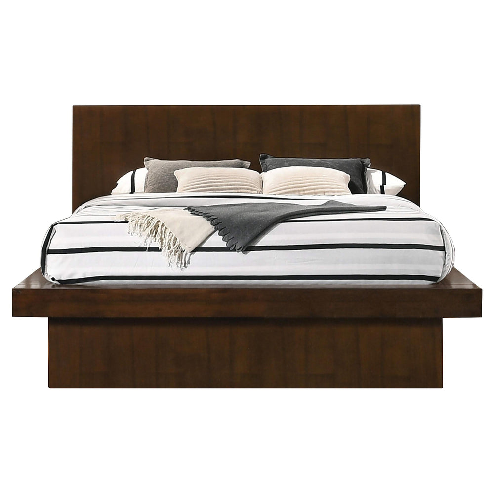 Cama California King con panel LED Jessica Wood color capuchino