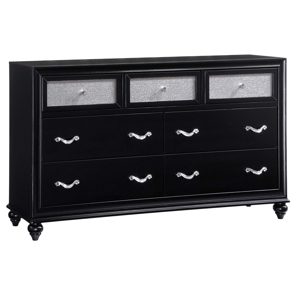 Juego de dormitorio California King de 5 piezas Barzini, color negro