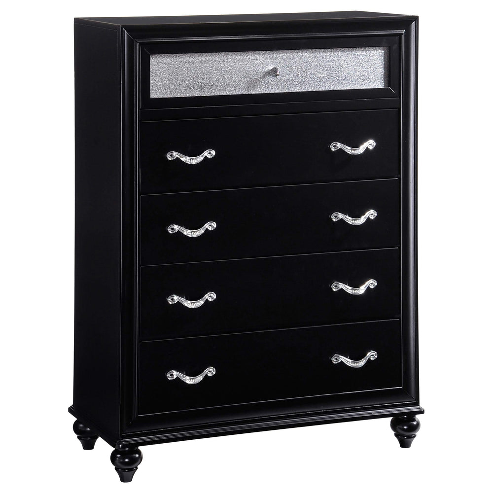 Juego de dormitorio California King de 5 piezas Barzini, color negro