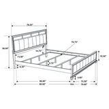 Cama California King con paneles de madera Barzini, color negro
