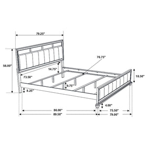 Cama California King con paneles de madera Barzini, color negro