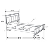 Cama Queen con paneles de madera Barzini, color negro