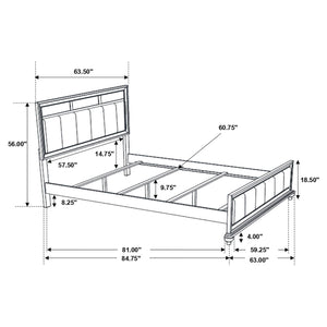 Cama Queen con paneles de madera Barzini, color negro