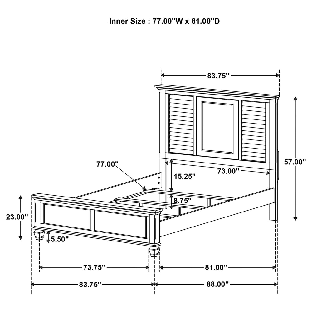 Cama Franco Wood Eastern King con paneles de roble bruñido