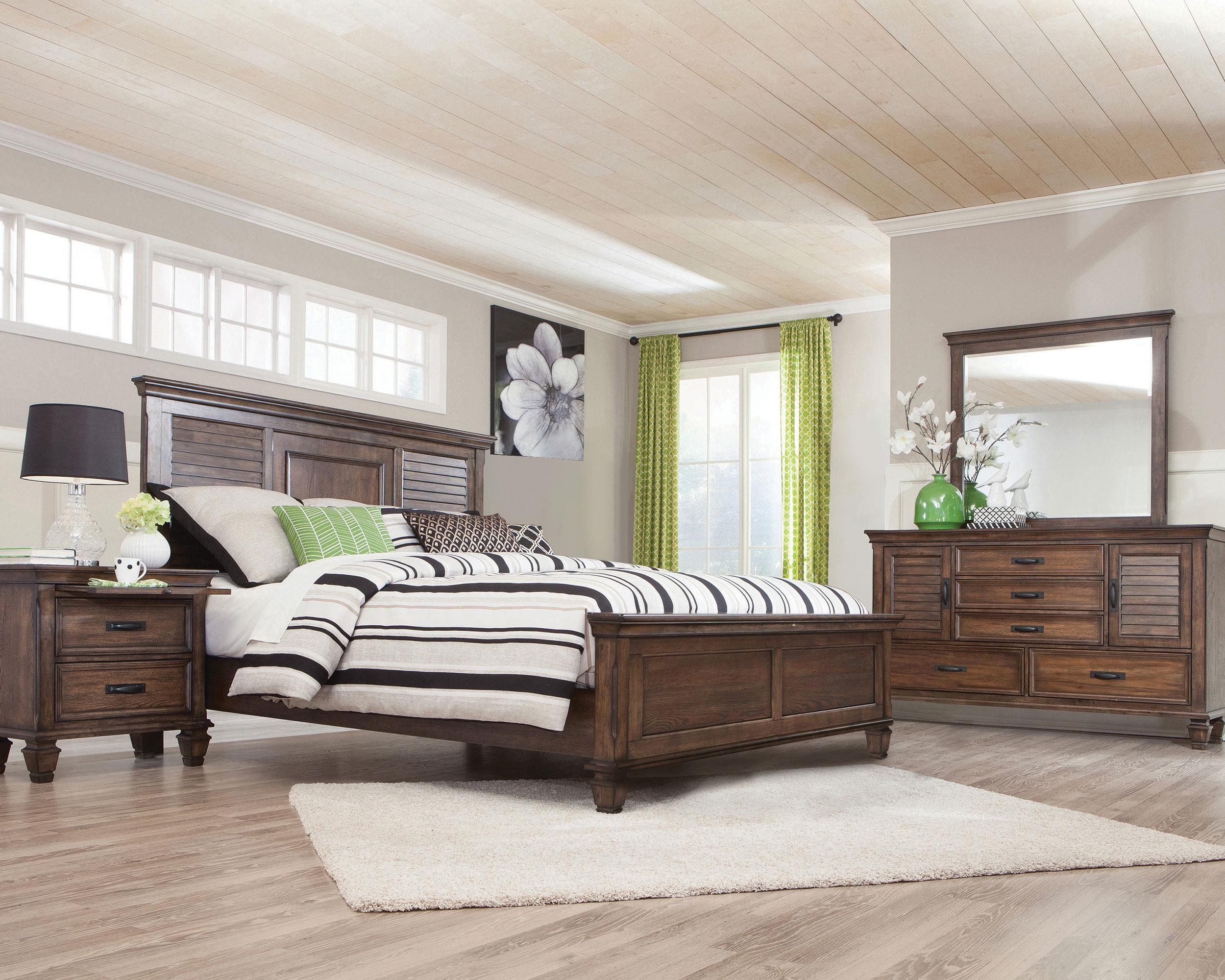 Franco 4-piece California King Bedroom Set Burnished Oak