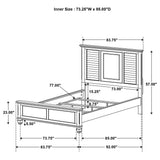 Cama California King con paneles Franco Wood de roble bruñido