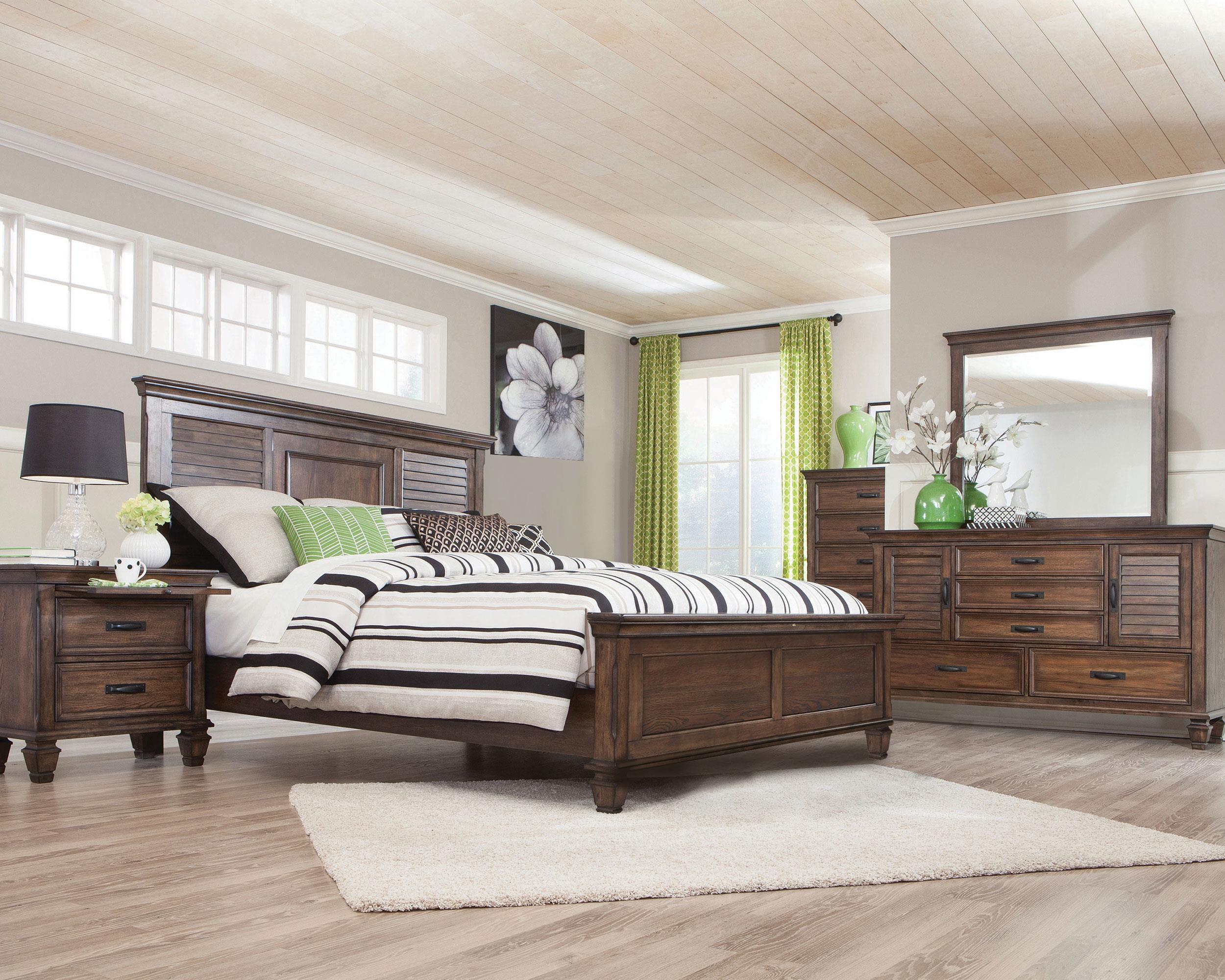 Franco 5-piece Queen Bedroom Set Burnished Oak