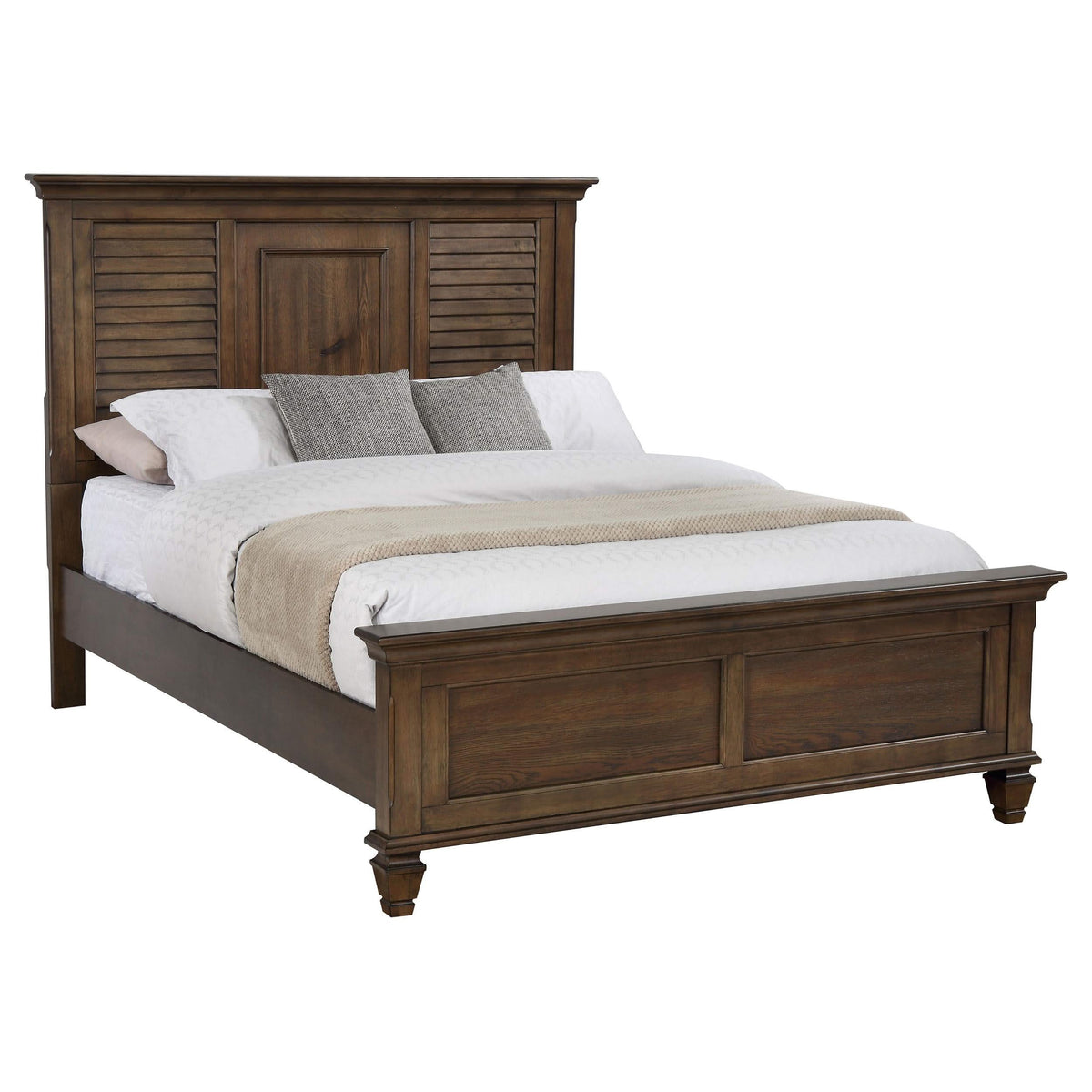 Juego de dormitorio Franco Queen de 5 piezas en roble bruñido
