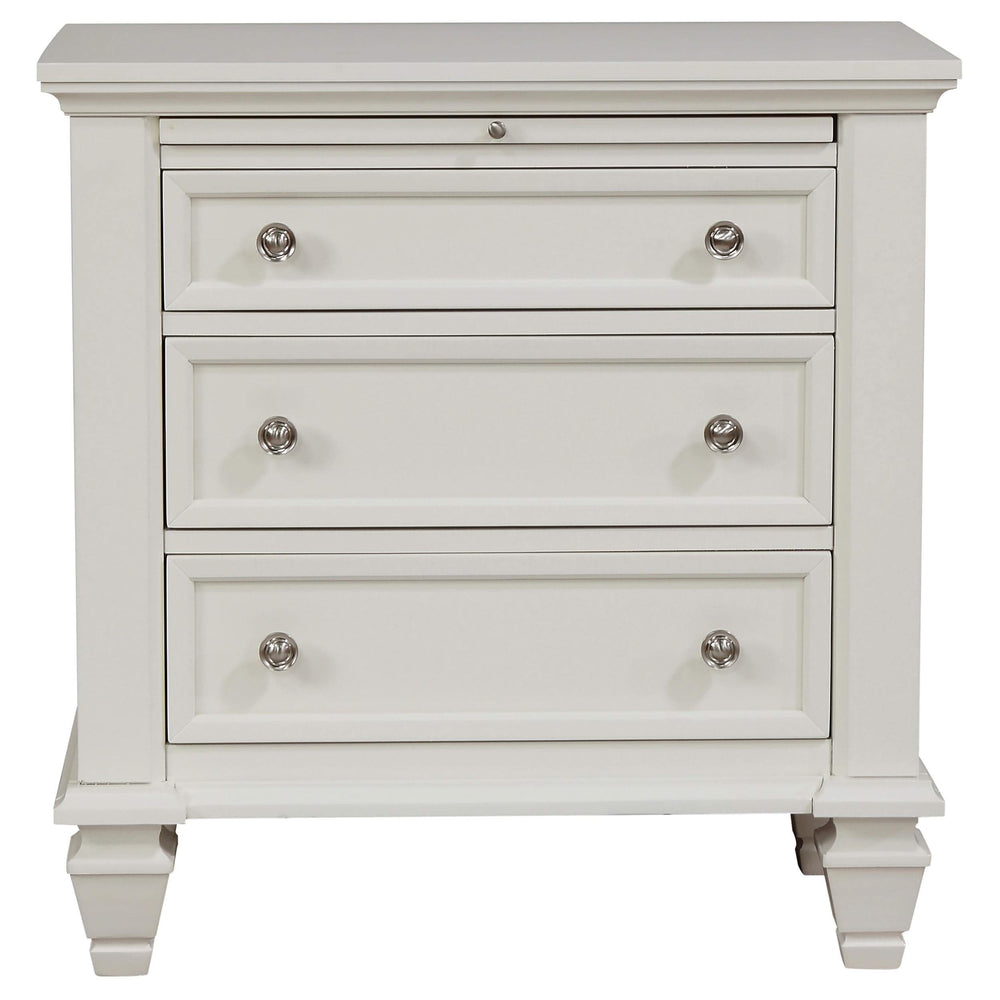 Juego de dormitorio Sandy Beach California King de 5 piezas en color blanco crema