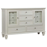 Juego de dormitorio Sandy Beach California King de 5 piezas en color blanco crema
