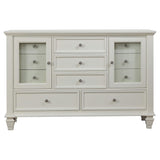 Juego de dormitorio Sandy Beach California King de 5 piezas en color blanco crema