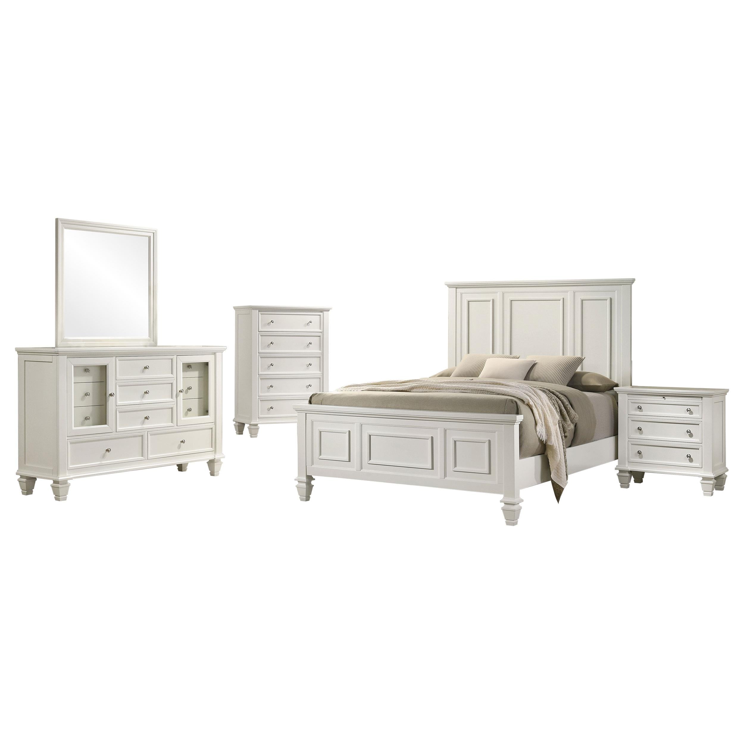 Sandy Beach 5-piece Queen Bedroom Set Cream White