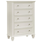 Sandy Beach 5-drawer Bedroom Chest Cream White